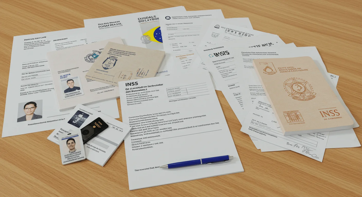 BPC/LOAS: O Guia Definitivo e Humanizado para Você Conquistar Sua Dignidade e Segurança Financeira ⚖️ 2 Documentos essenciais para BPC LOAS organizados na mesa - como solicitar benefício INSS com advogado especialista